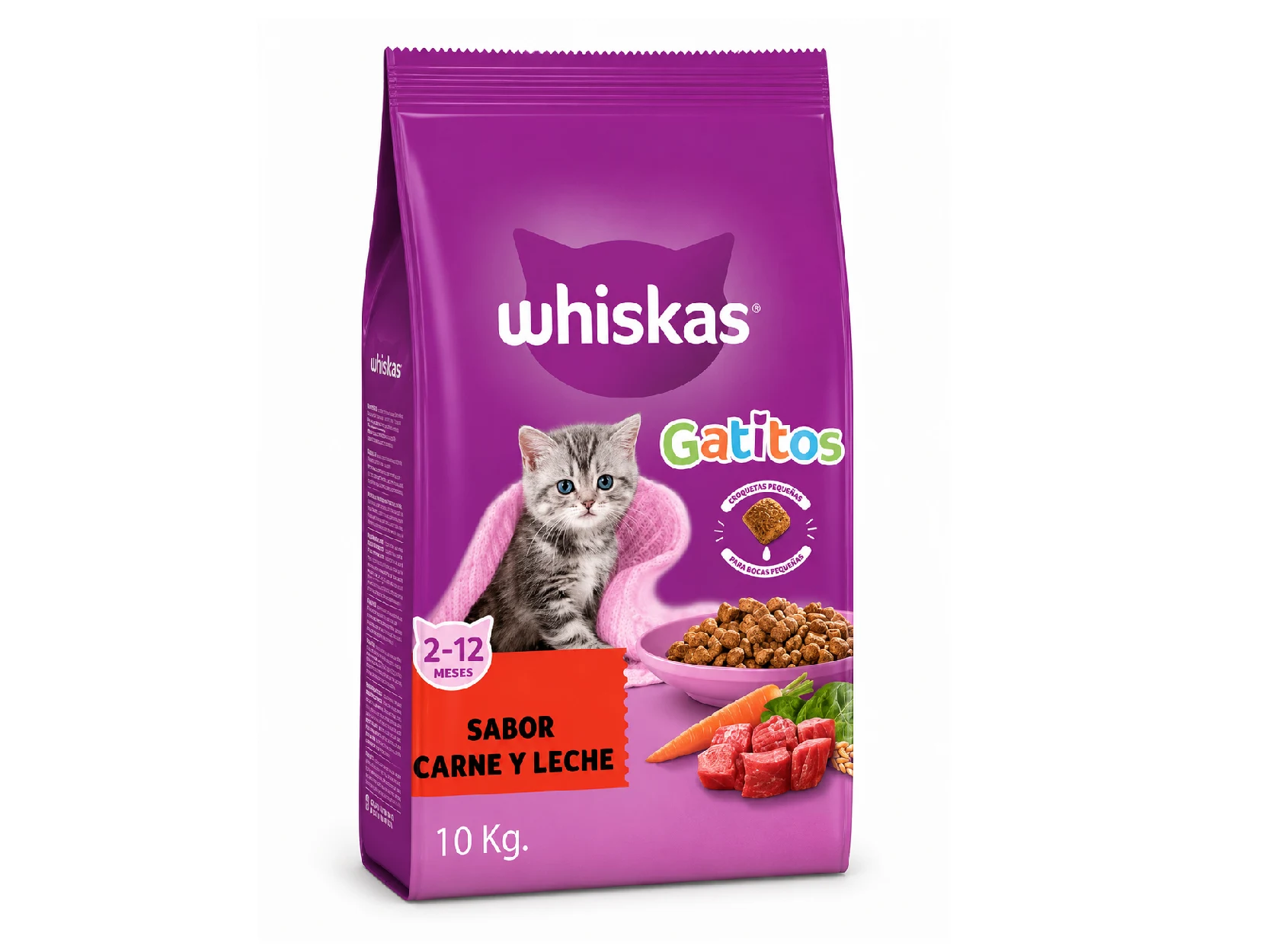 WHISKAS Gatitos Carne y Leche 10kg.