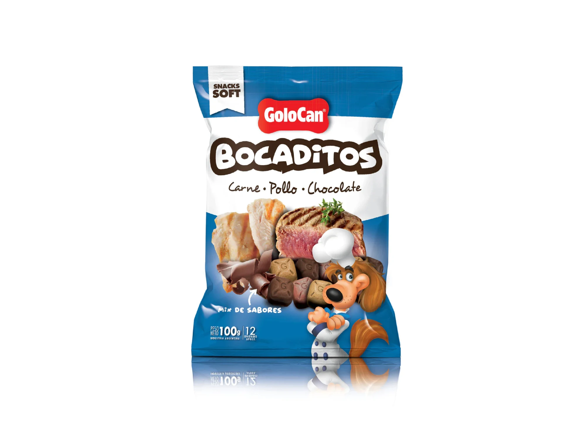GOLOCAN Bocaditos Carne, Pollo, Choco 100gr.