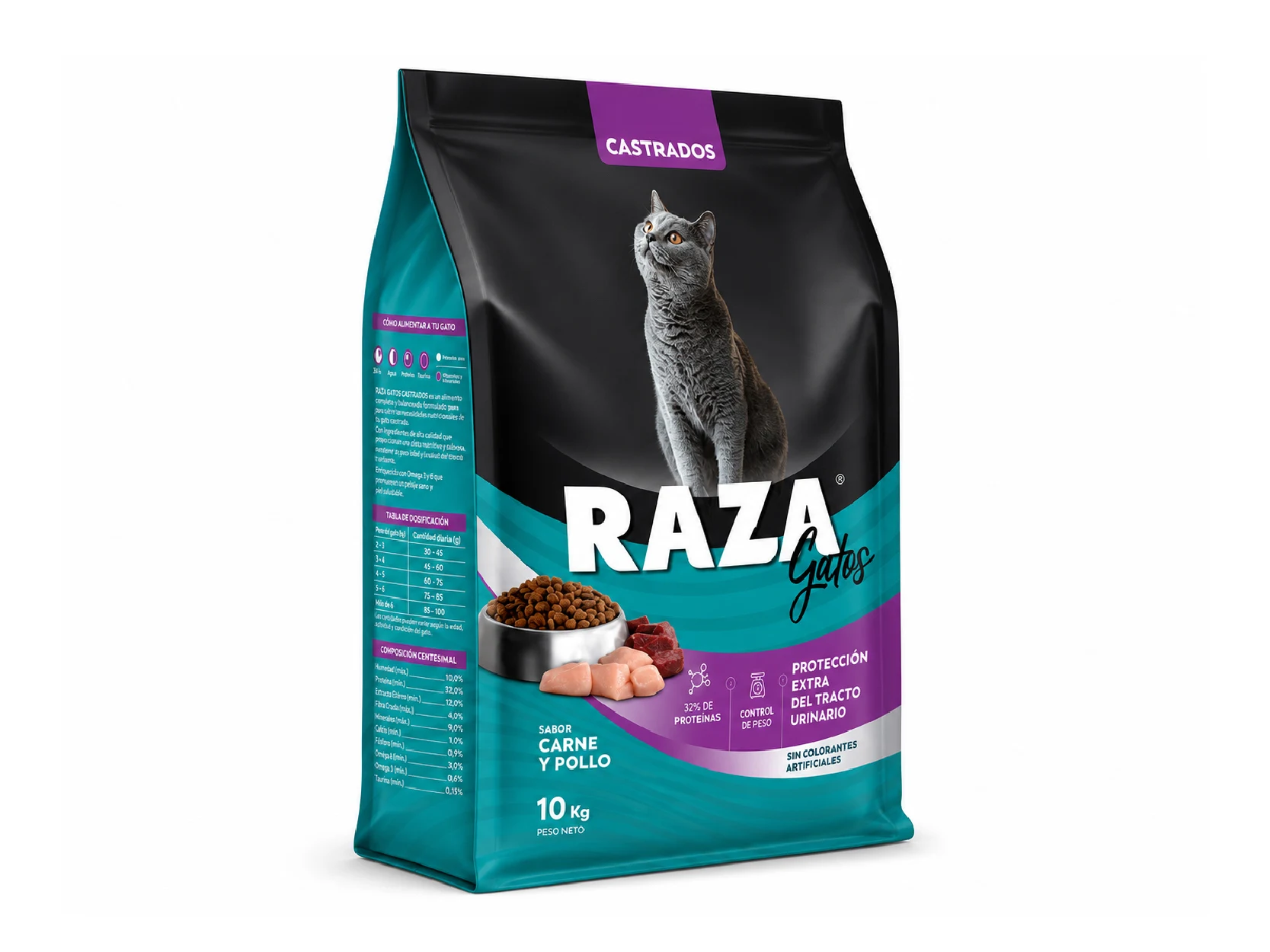 RAZA Castrados Carne y Pollo 10kg.