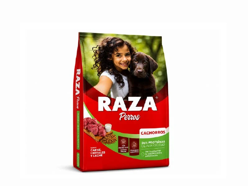 RAZA Cachorros Carne, Cereal y Leche 1,5kg.