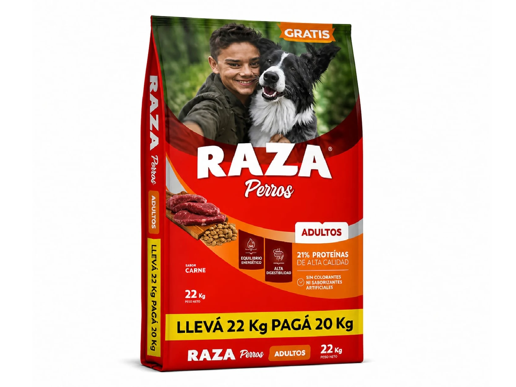 RAZA Carne Mediano y Grande 20+2kg.