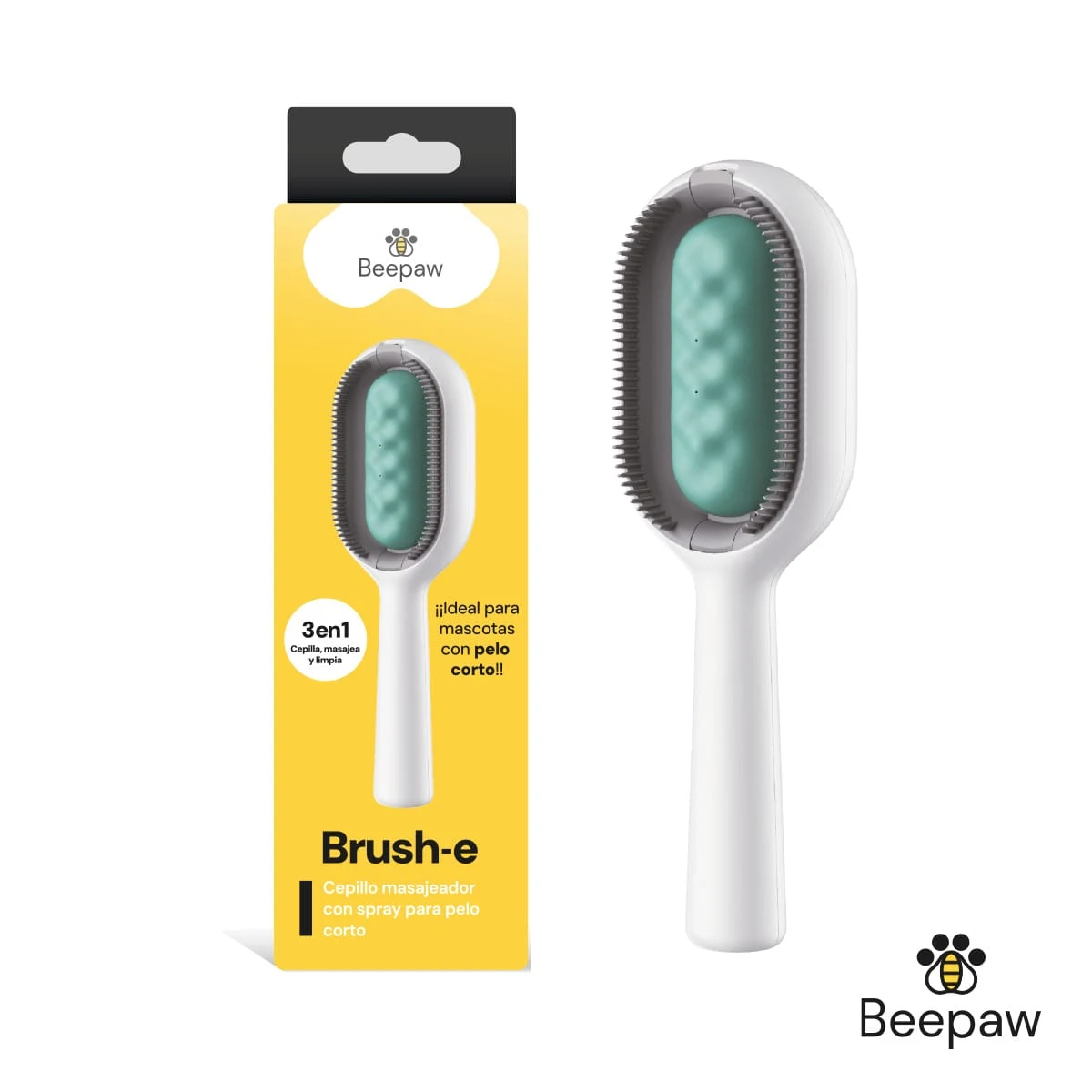 Cepillo con EPILLO CON CERDA BRUSH PELO LARGO CELESTE/VERDE