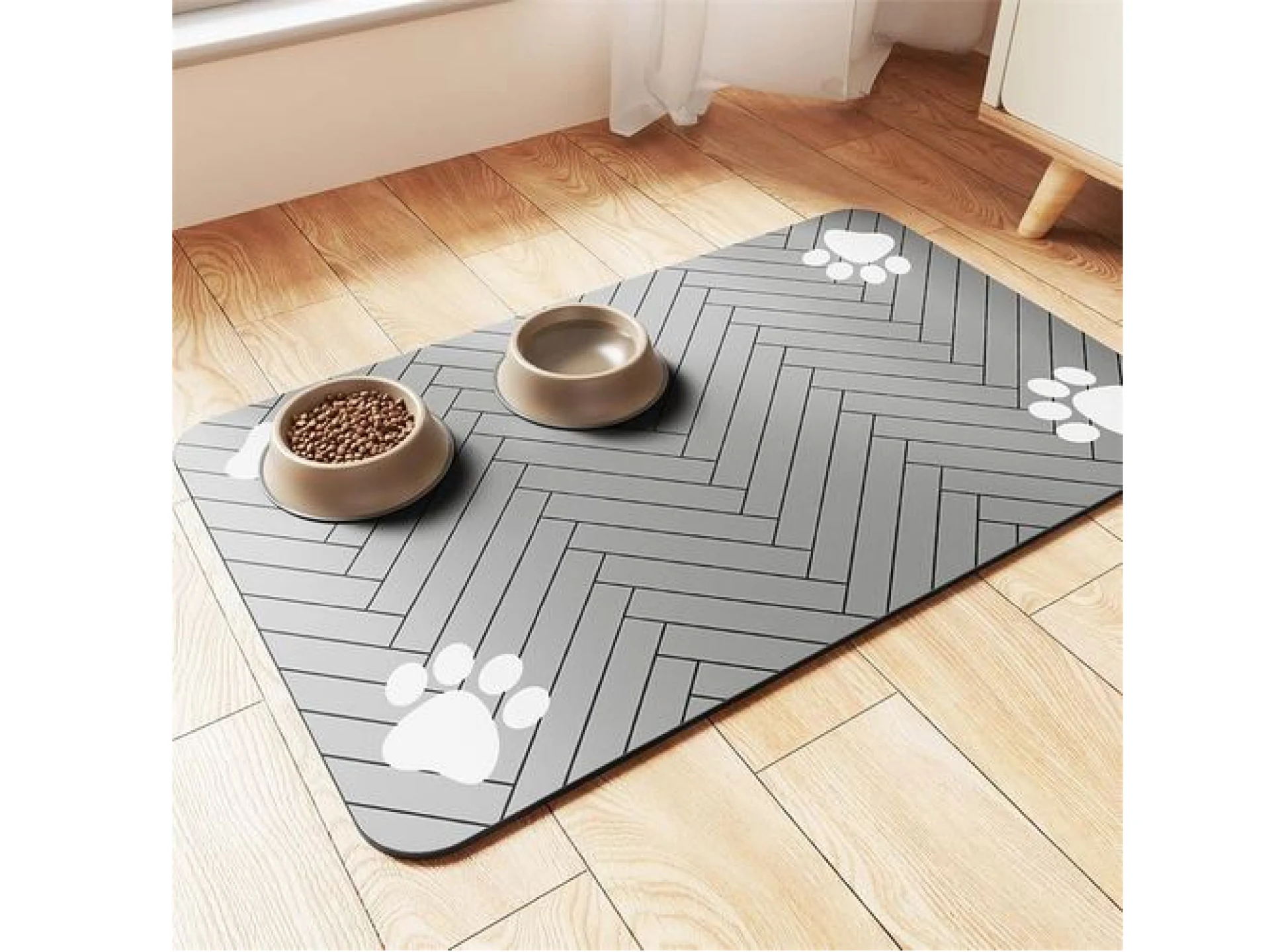 Alfombra De Alimentación 50x80cm Gris