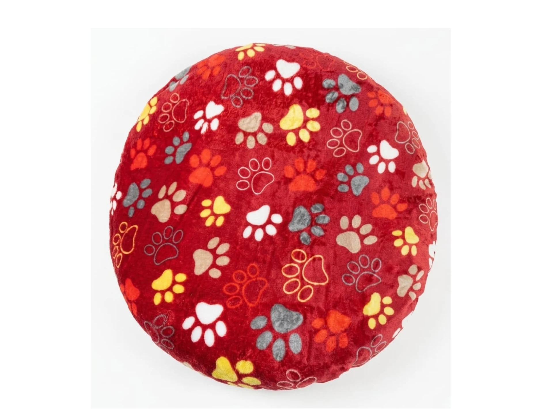 Cama Circular Con Funda Roja y Patitas 60 cm.
