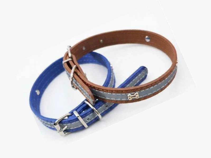 Collar Refractante Cuero Ecológico Nº2.