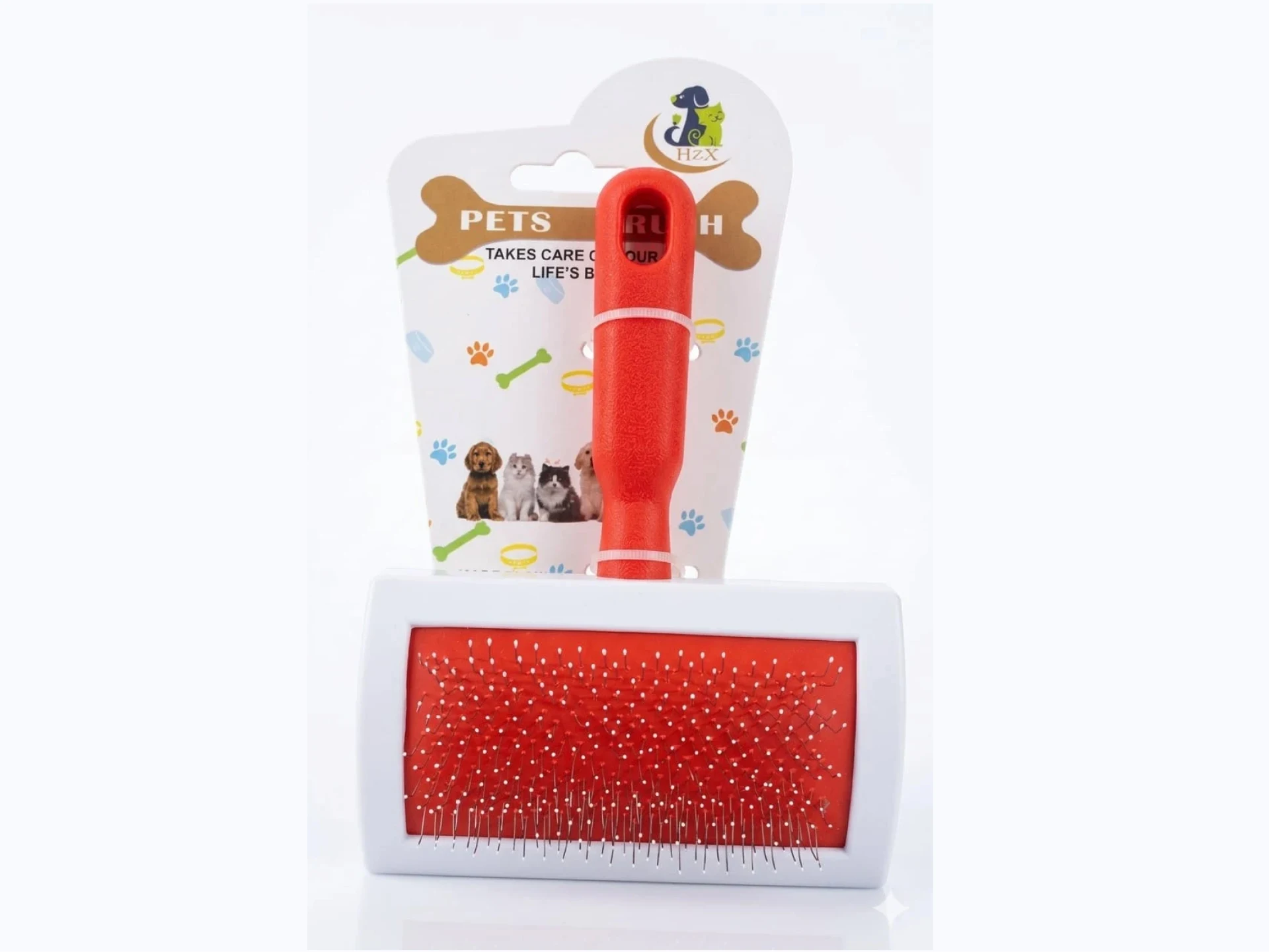 Cepillo Plástico con Mango Rojo HZX