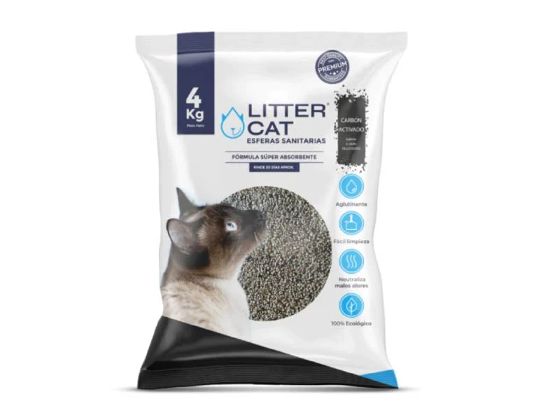 Piedritas Sanit. LITTER CAT Carbón Activado 4kg.