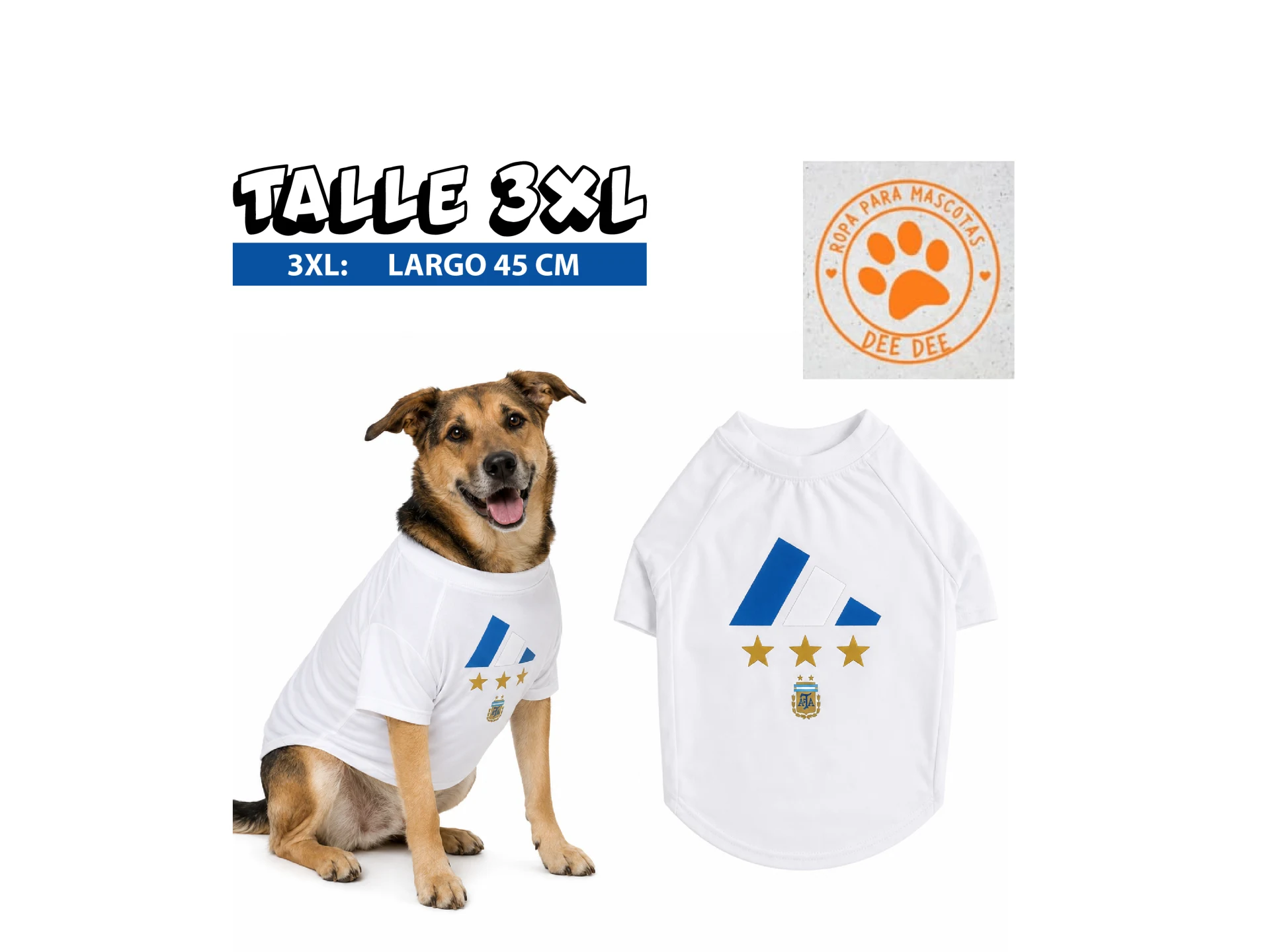 Camiseta Argentina, con manga DEE DEE Talle XL