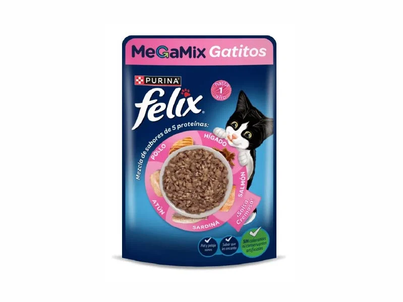 FELIX Alimento Húmedo Megamix Gatitos x 85gr.