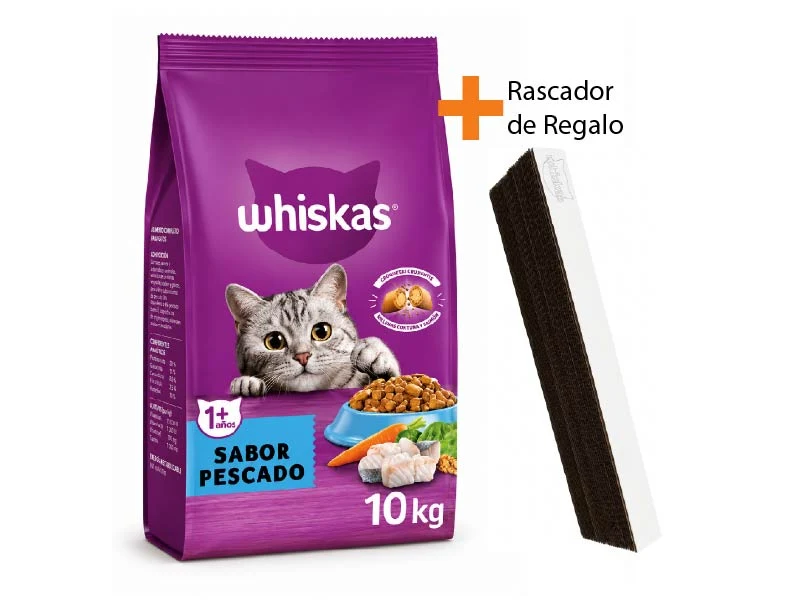 WHISKAS Adulto Pescado + Rascador. Patitas que Aman
