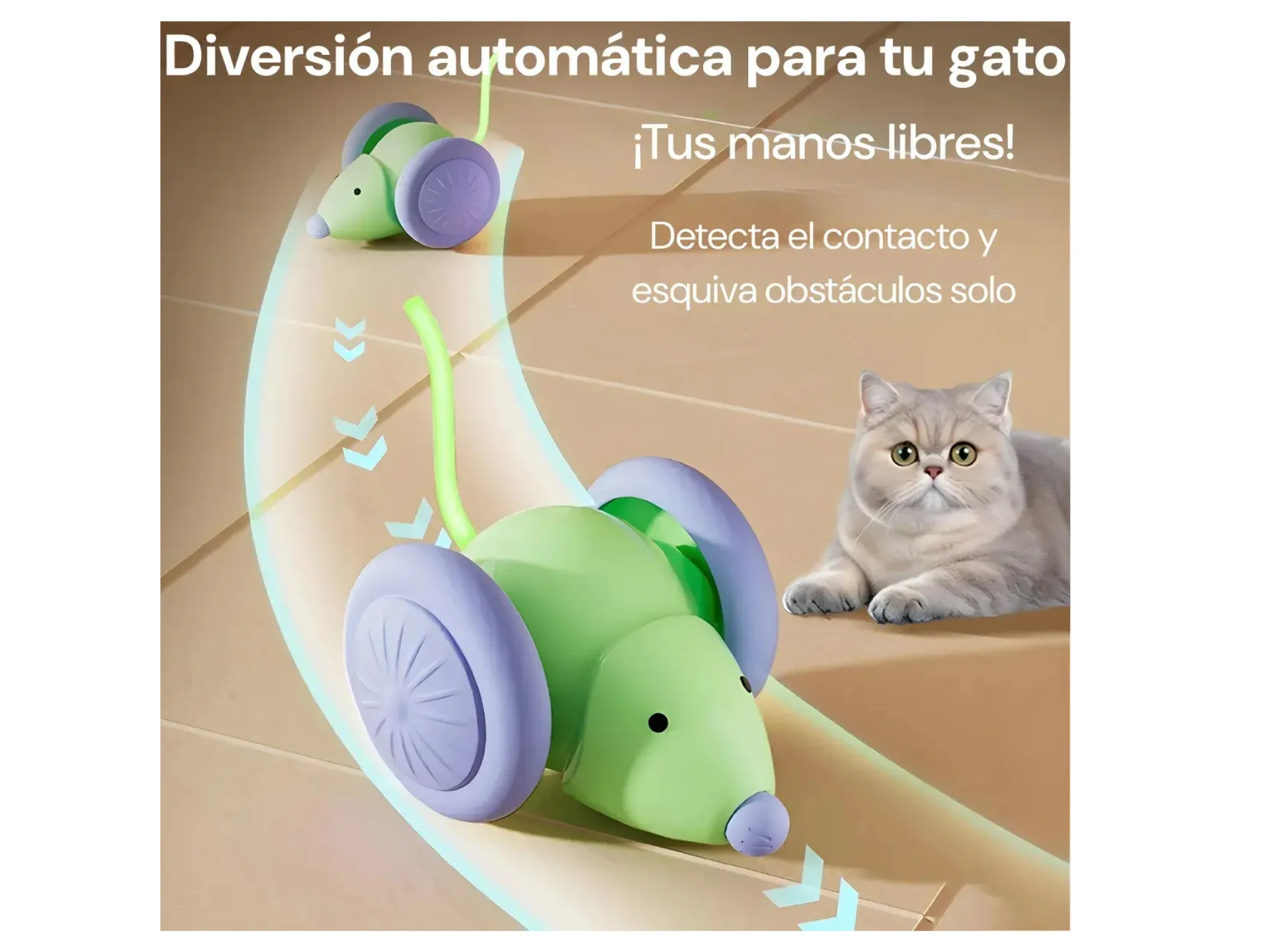 Ratón Interactivo Para Gatos Luz Led USB. Patitas que Aman