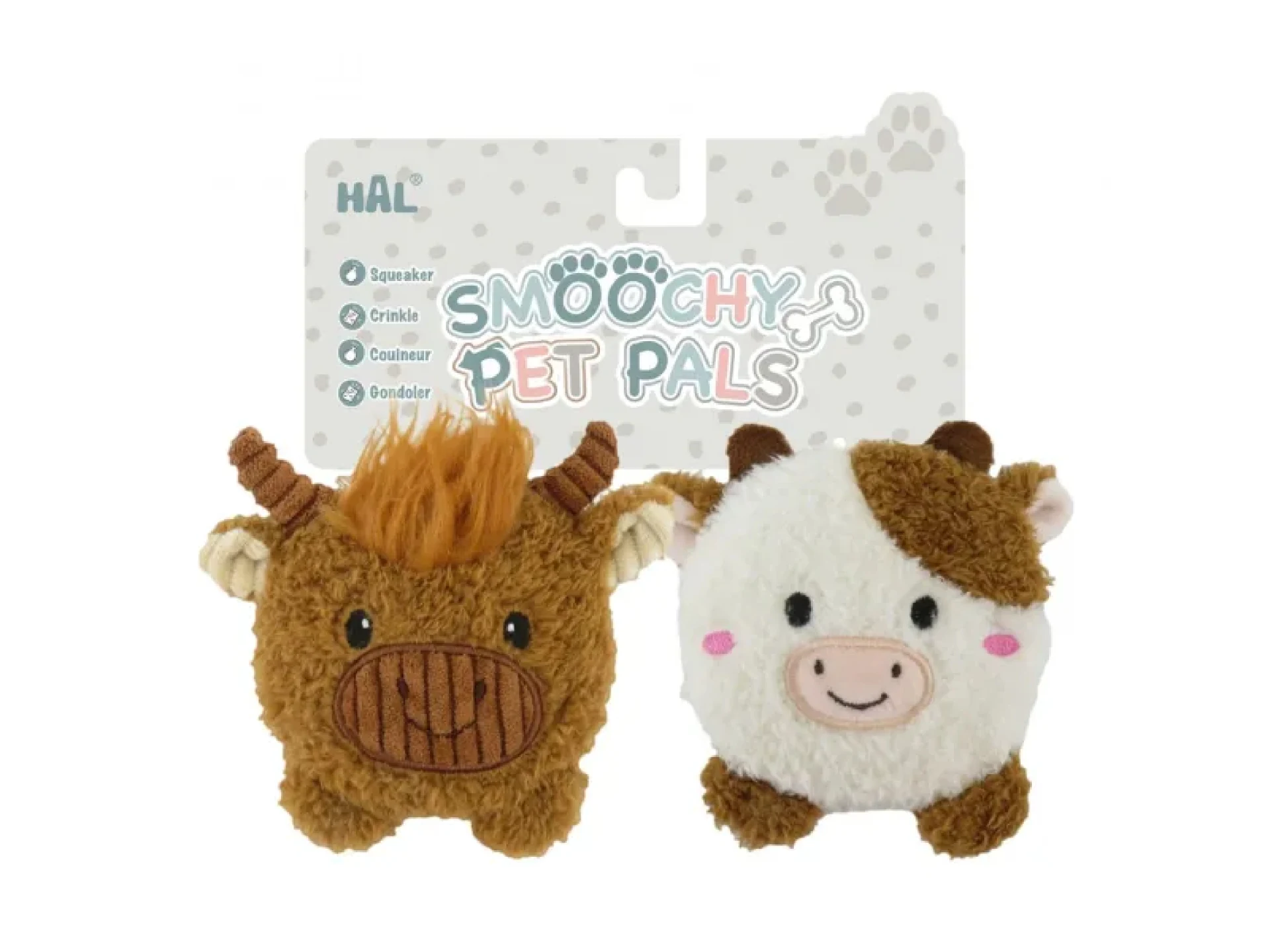 Carita de Peluche x 2 Buey y Vaca con Chifle. Patitas que Aman