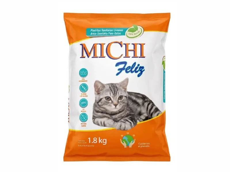 Piedritas Sanitarias MICHI FELIZ x 1.8 kg. Patitas que Aman