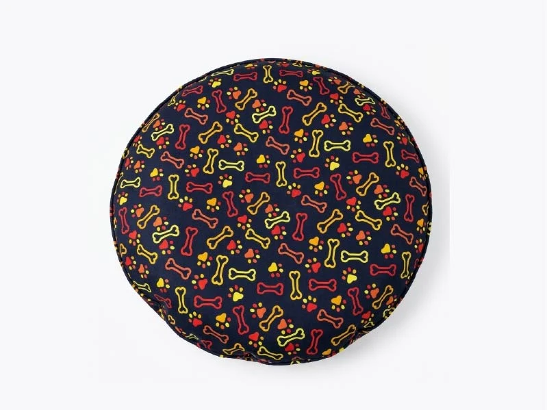 Cama Circular Funda Huesitos Antidesgarro 60 cm.. Patitas que Aman