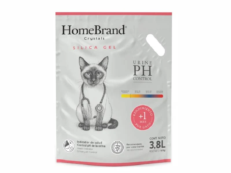 Piedras Sanitarias Silica PH Control HOME BRAND 3.8 L. Patitas que Aman